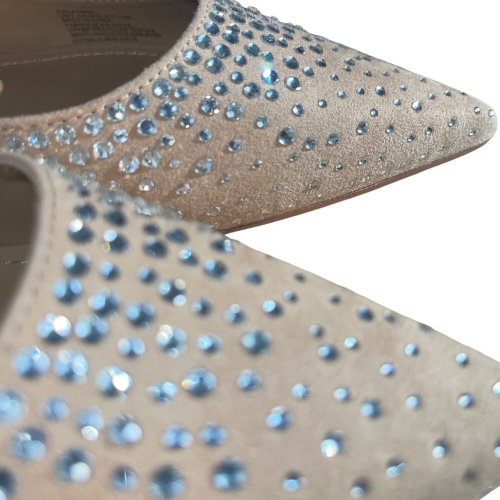 Nude Rhinestone Flats